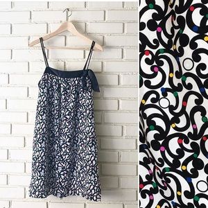 Vintage 90’s Party Slip Dress Scroll Print Sz M
